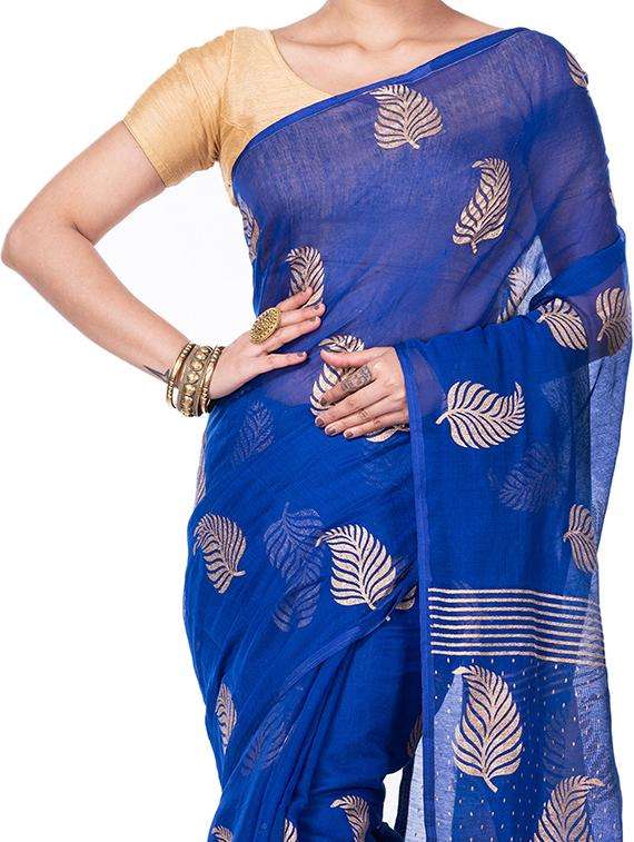 women foil printed saree with blouse - 22261392 -  Standard Image - 3