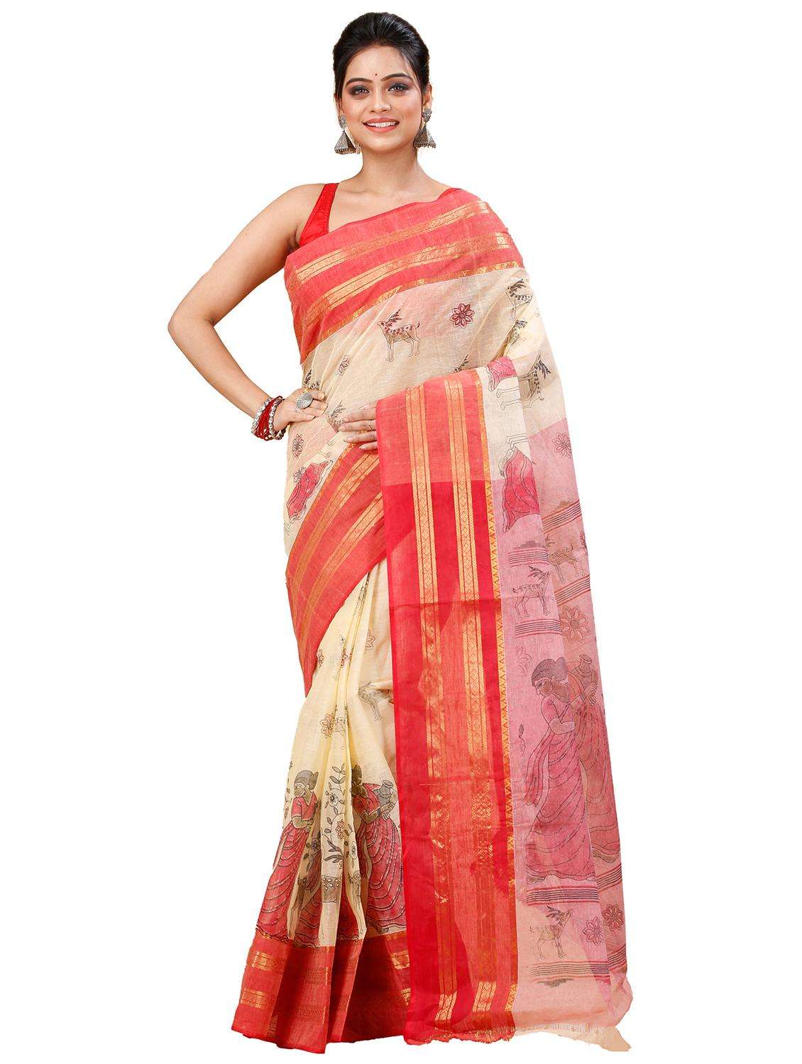 women printed handloom saree - 22261426 -  Standard Image - 3