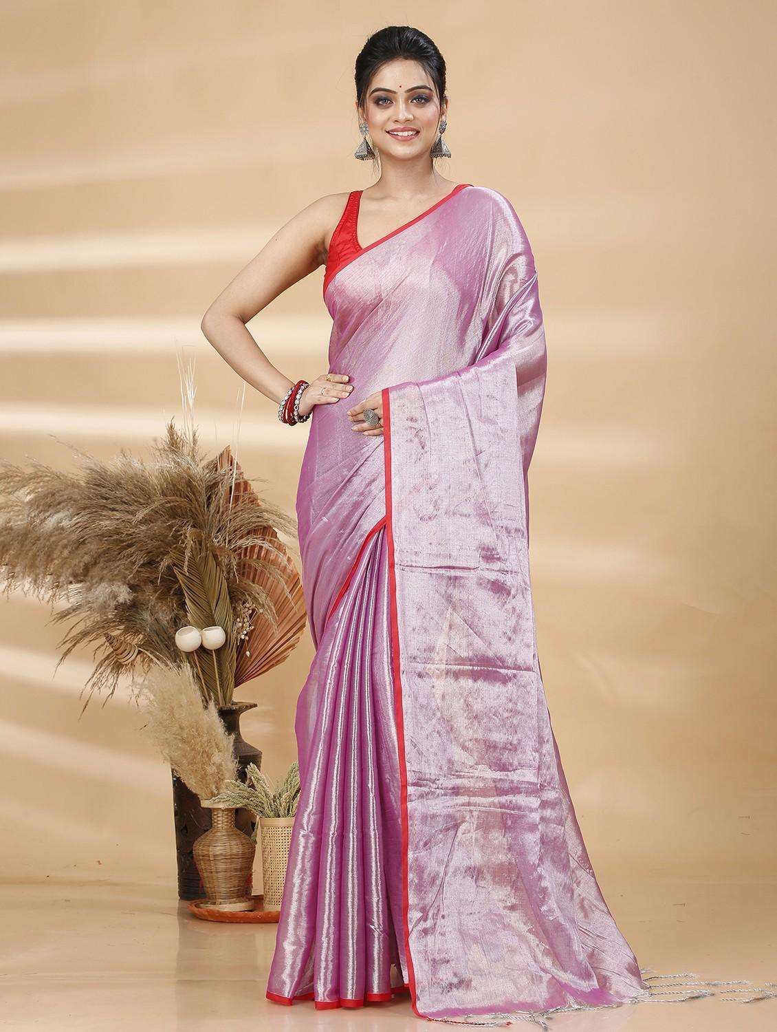 women solid plain saree with blouse