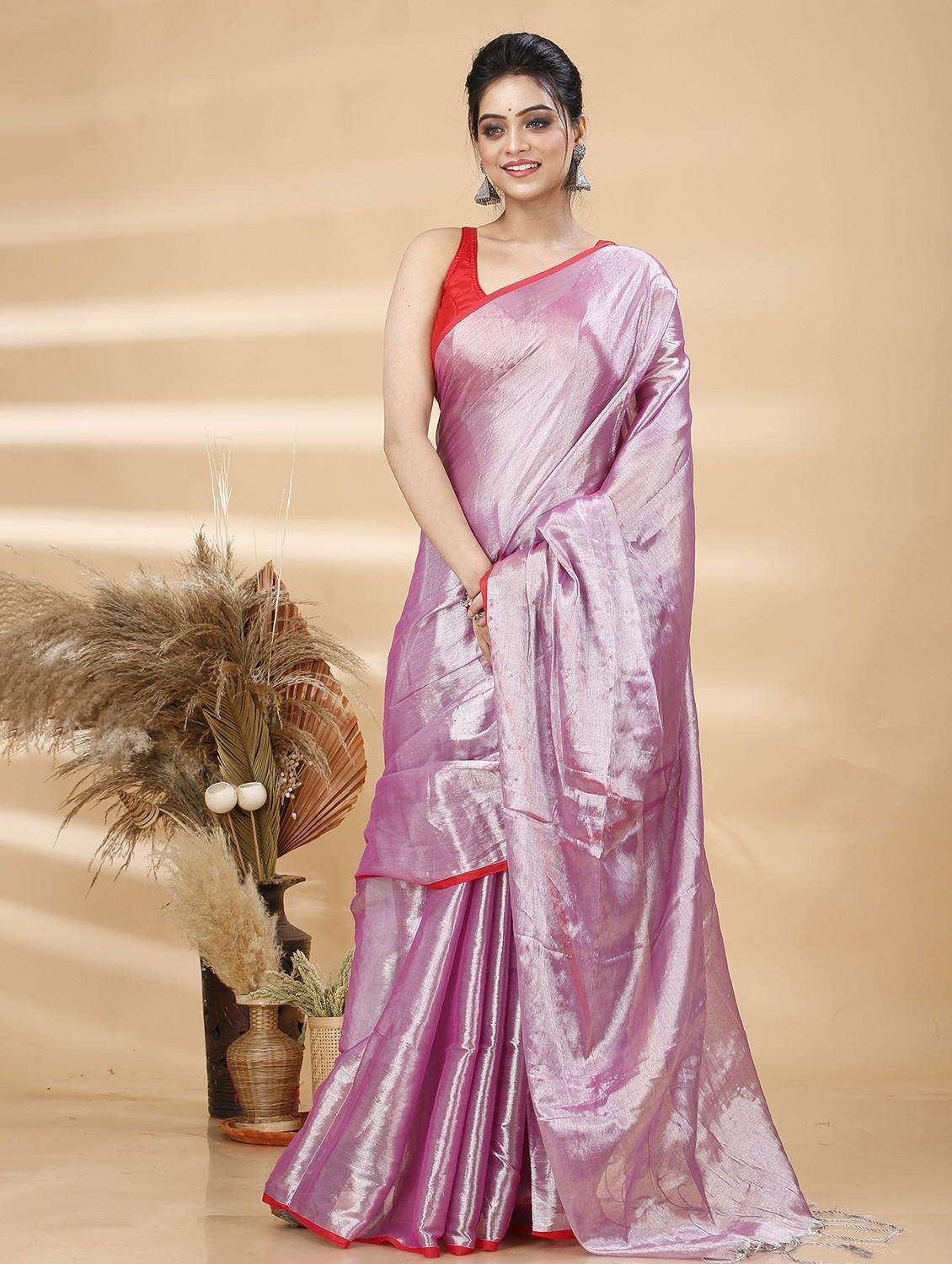 women solid plain saree with blouse - 22261434 -  Standard Image - 3