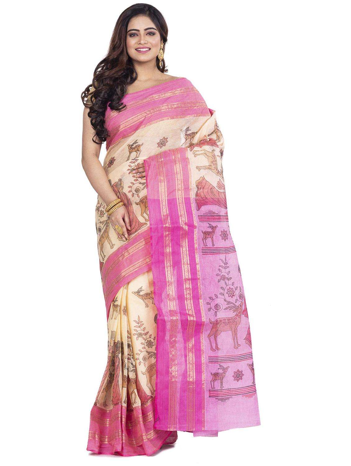 women printed handloom saree