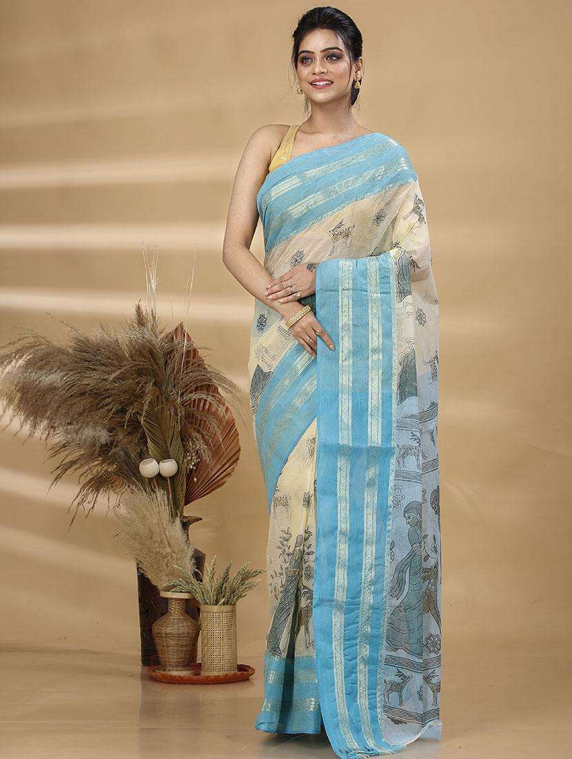 women printed handloom saree