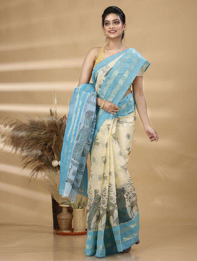 women printed handloom saree - 22261613 -  Standard Image - 3