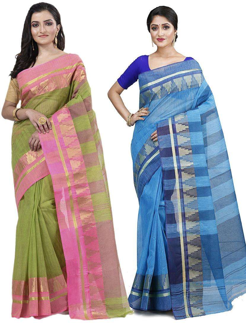women pack of 2 self design combo saree