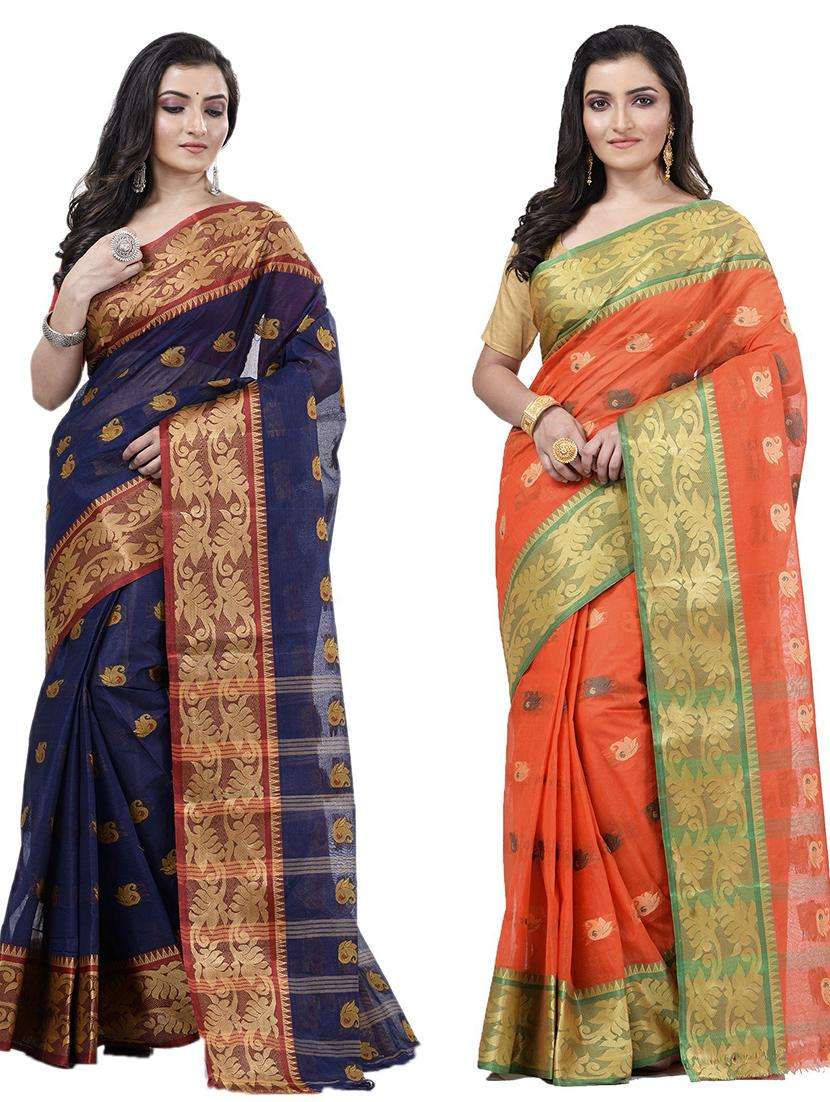 women pack of 2 self design combo saree