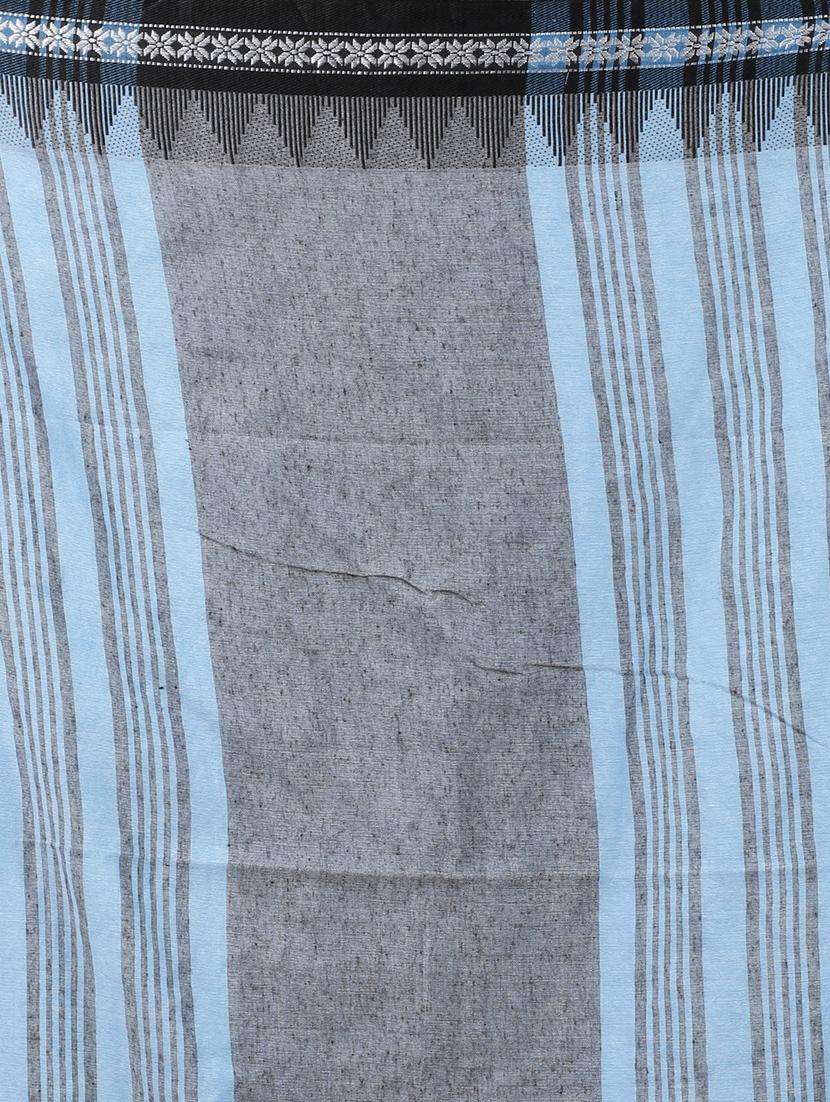 women solid with bordered handloom saree with blouse - 22263366 -  Standard Image - 3