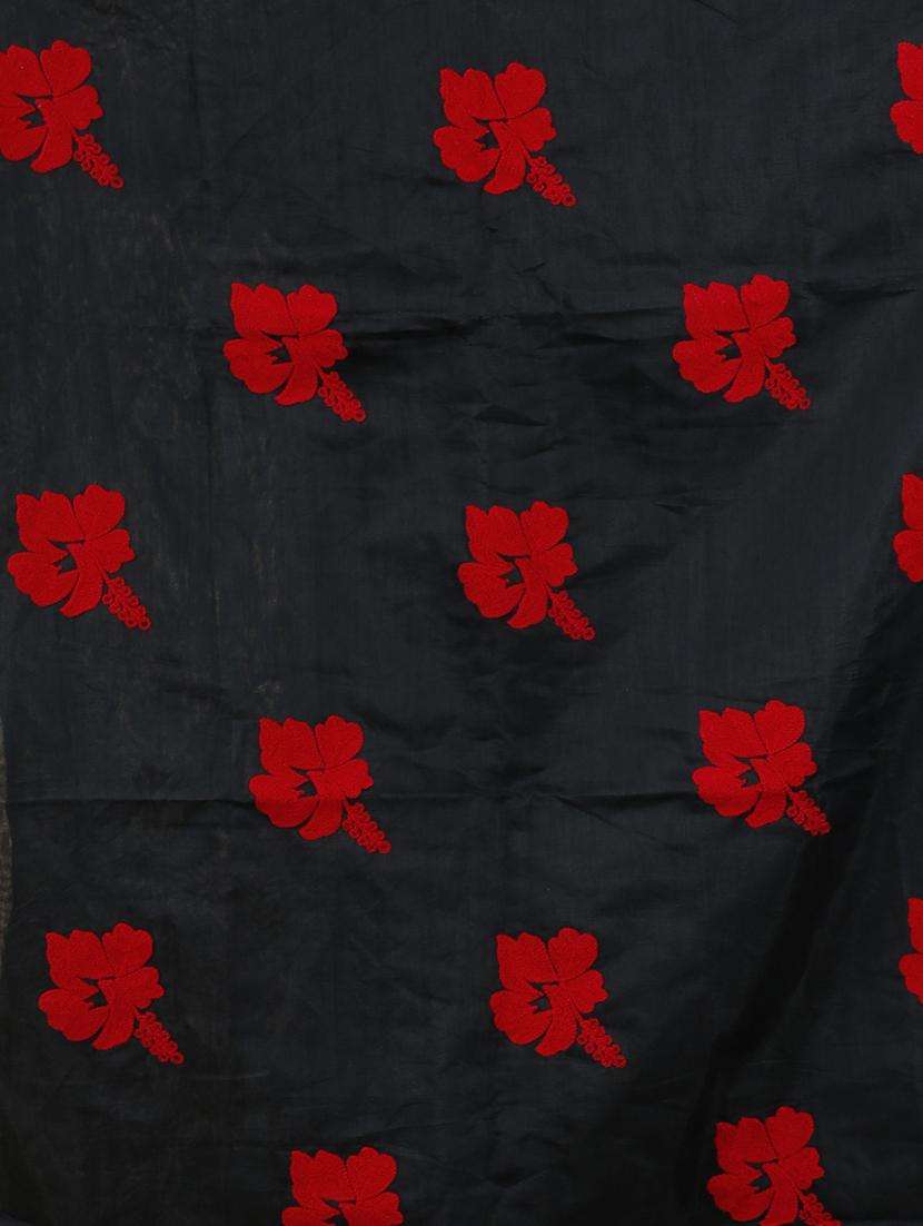 women solid with work handloom saree with blouse - 22263387 -  Standard Image - 3