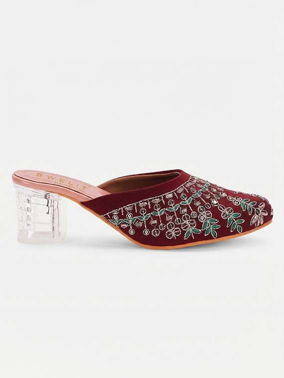 women embroidered block heel mules - 22263415 -  Standard Image - 3