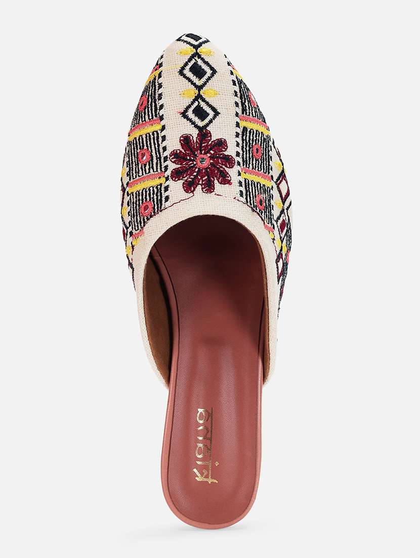 women embroidered block heel mules - 22263416 -  Standard Image - 3