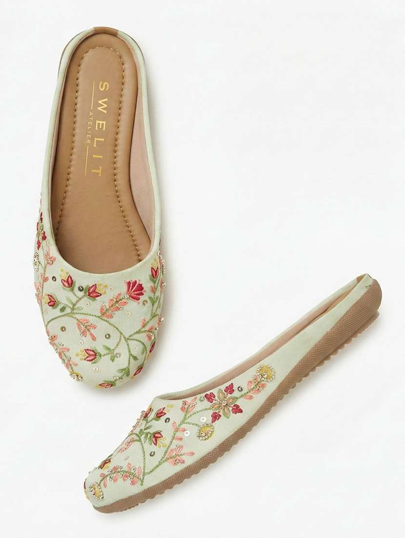 women embroidered flat mules - 22263423 -  Standard Image - 3