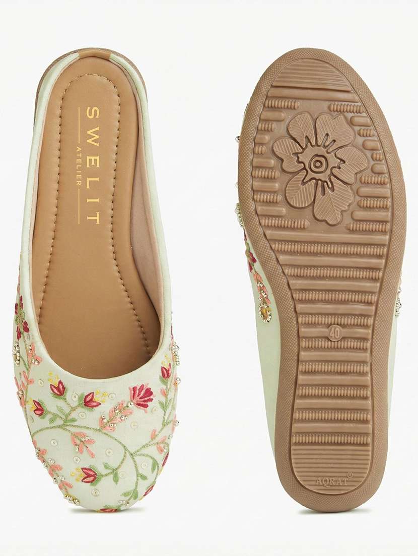 women embroidered flat mules - 22263423 -  Standard Image - 5