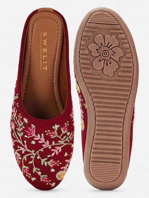 women embroidered flat mules - 22263435 -  Standard Image - 5
