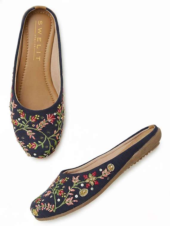 women embroidered slip on mules - 22263436 -  Standard Image - 3