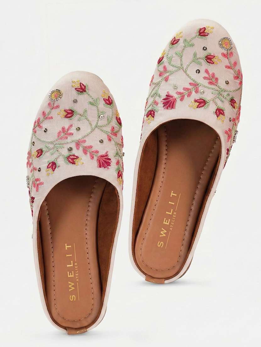 women embroidered flat mules - 22263442 -  Standard Image - 3