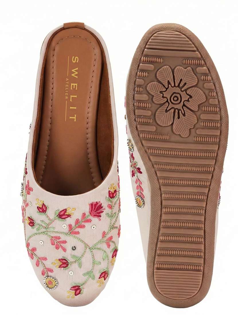women embroidered flat mules - 22263442 -  Standard Image - 5