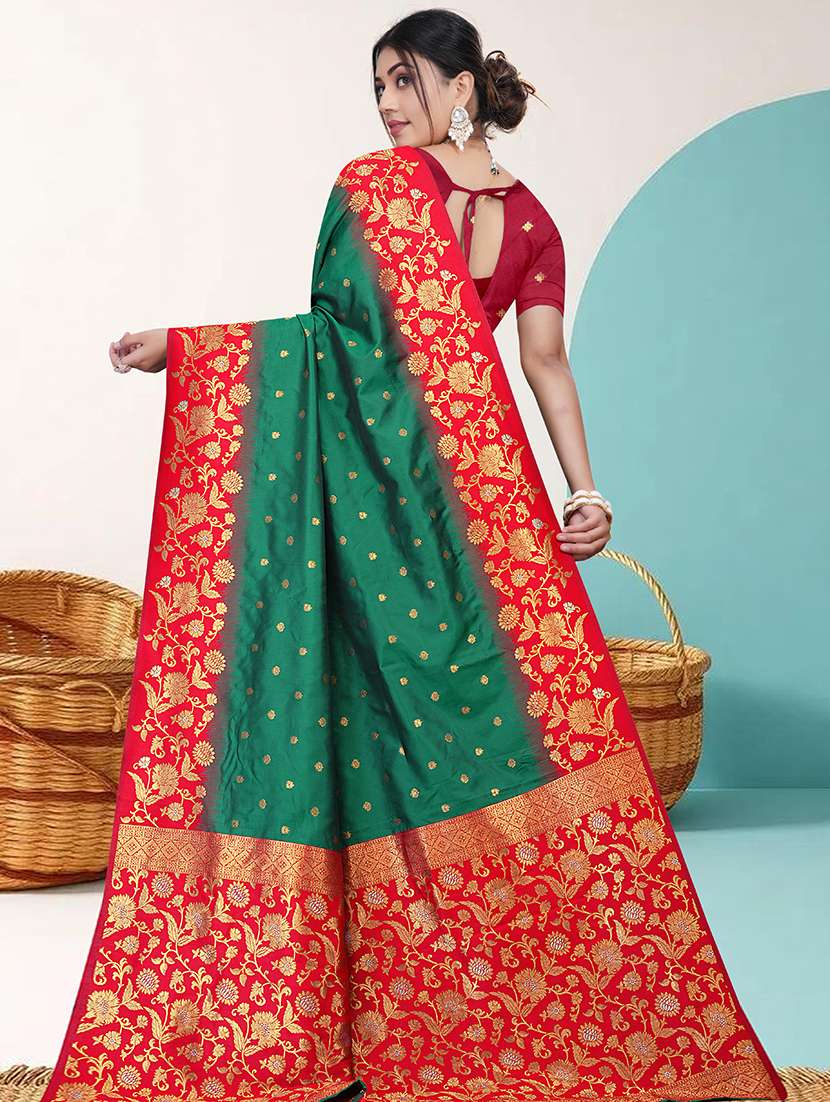 women self design banarasi saree with blouse - 22263455 -  Standard Image - 3