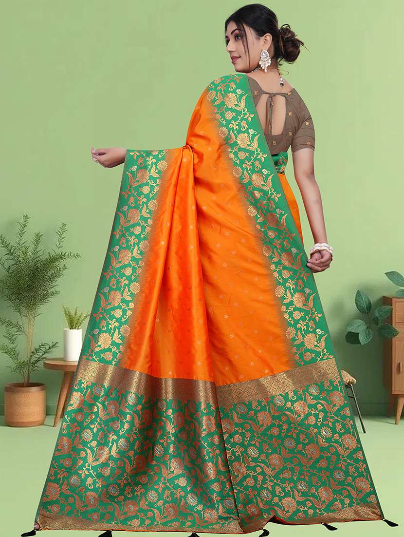 women self design banarasi saree with blouse - 22263457 -  Standard Image - 3