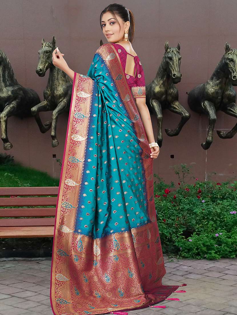 women self design banarasi saree with blouse - 22263461 -  Standard Image - 3