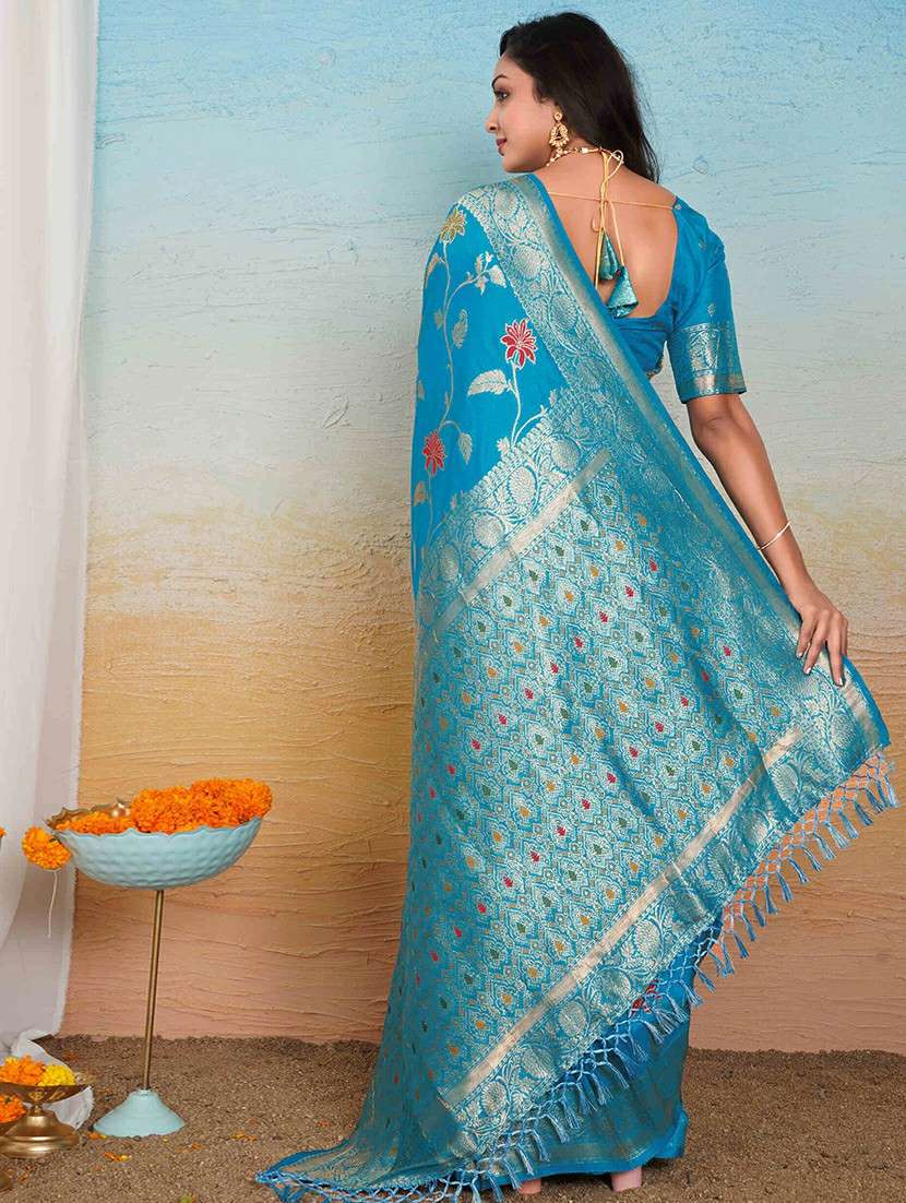 women self design kanjivaram saree with blouse - 22263462 -  Standard Image - 3
