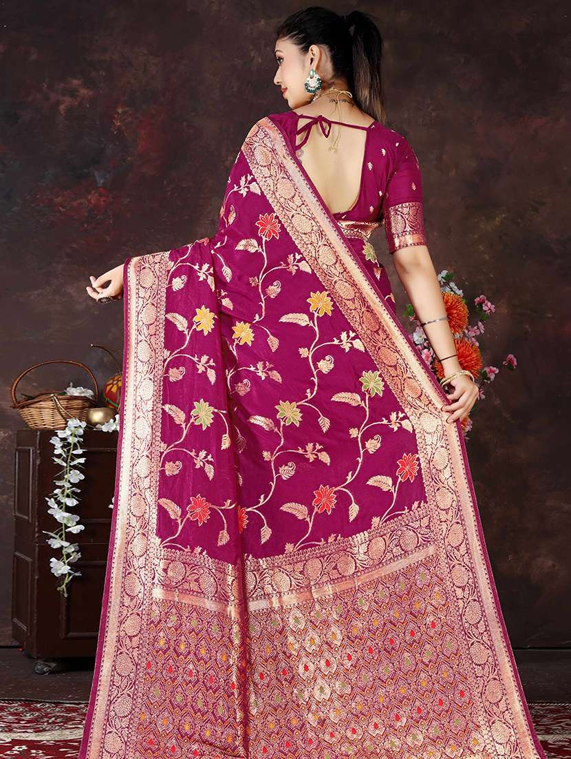 women self design kanjivaram saree with blouse - 22263465 -  Standard Image - 3