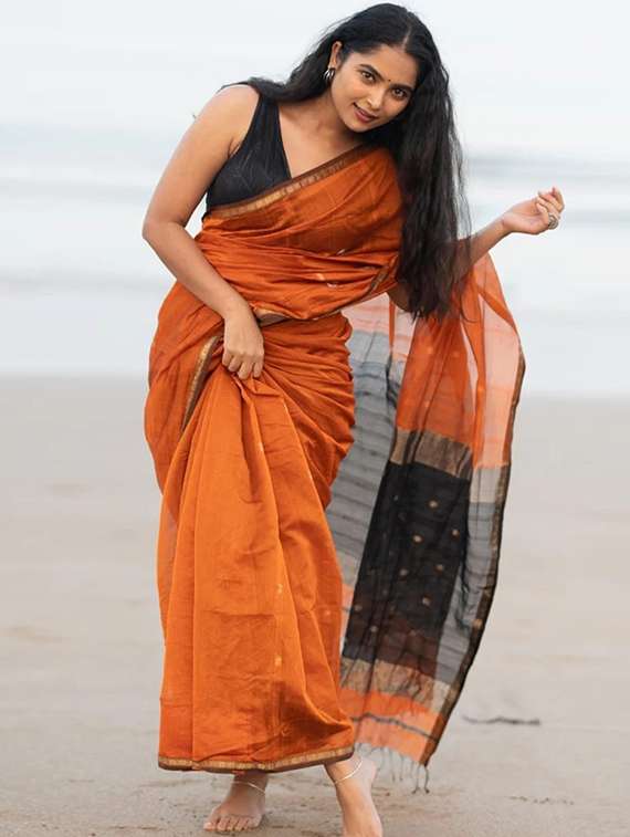 women self design chanderi saree with blouse