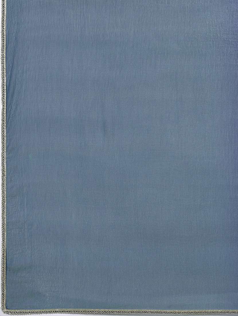 globus women green zari embroidered yoke round neck short kurta with allover foil printed sharara & ombre dupatta festive set - 22263502 -  Standard Image - 5