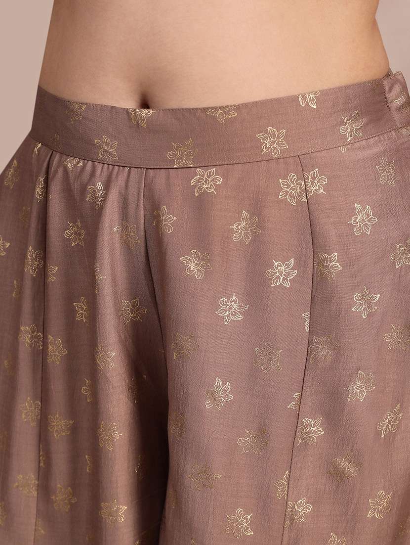 women foil print high rise flared palazzo - 22263509 -  Standard Image - 5