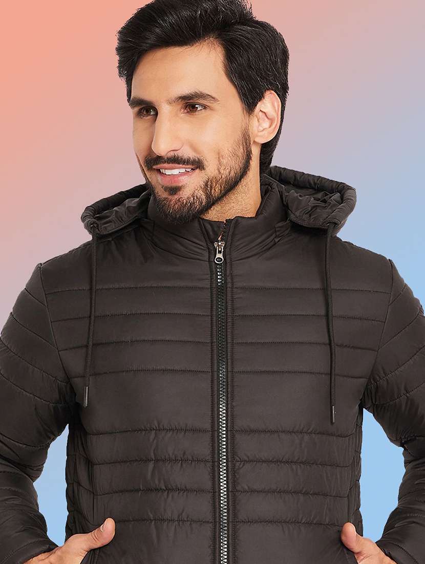 men solid long sleeve puffer jacket - 22263580 -  Standard Image - 3