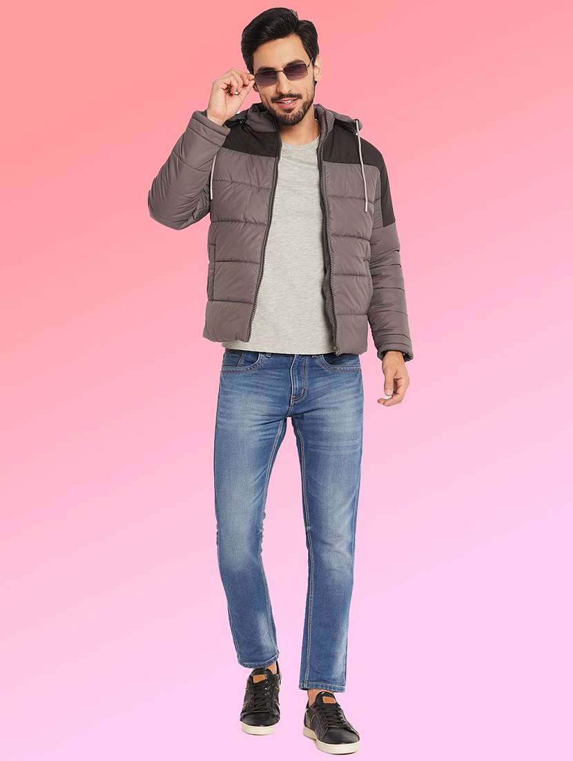 men color block long sleeve puffer jacket - 22263587 -  Standard Image - 3