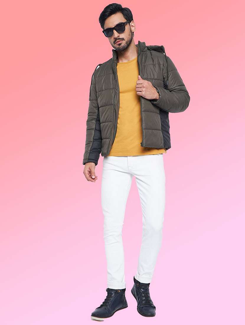men color block long sleeve puffer jacket - 22263588 -  Standard Image - 3