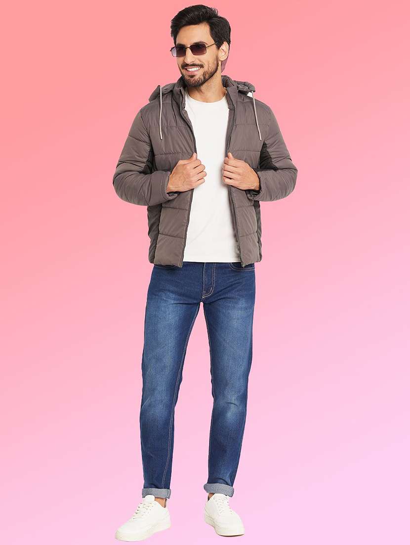 men color block long sleeve puffer jacket - 22263590 -  Standard Image - 3