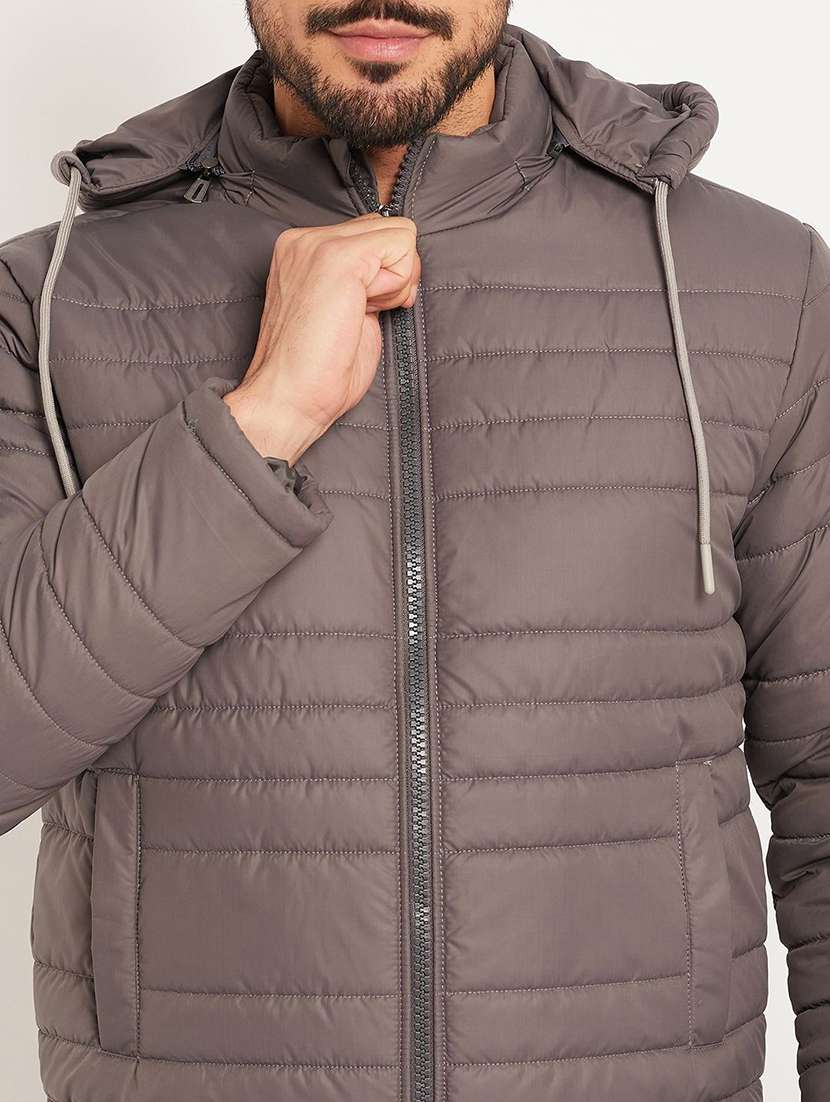 men solid long sleeve hooded puffer jacket - 22263593 -  Standard Image - 3
