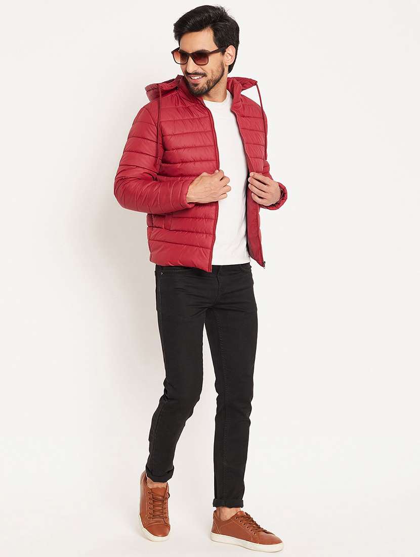 men solid long sleeve hooded puffer jacket - 22263604 -  Standard Image - 3