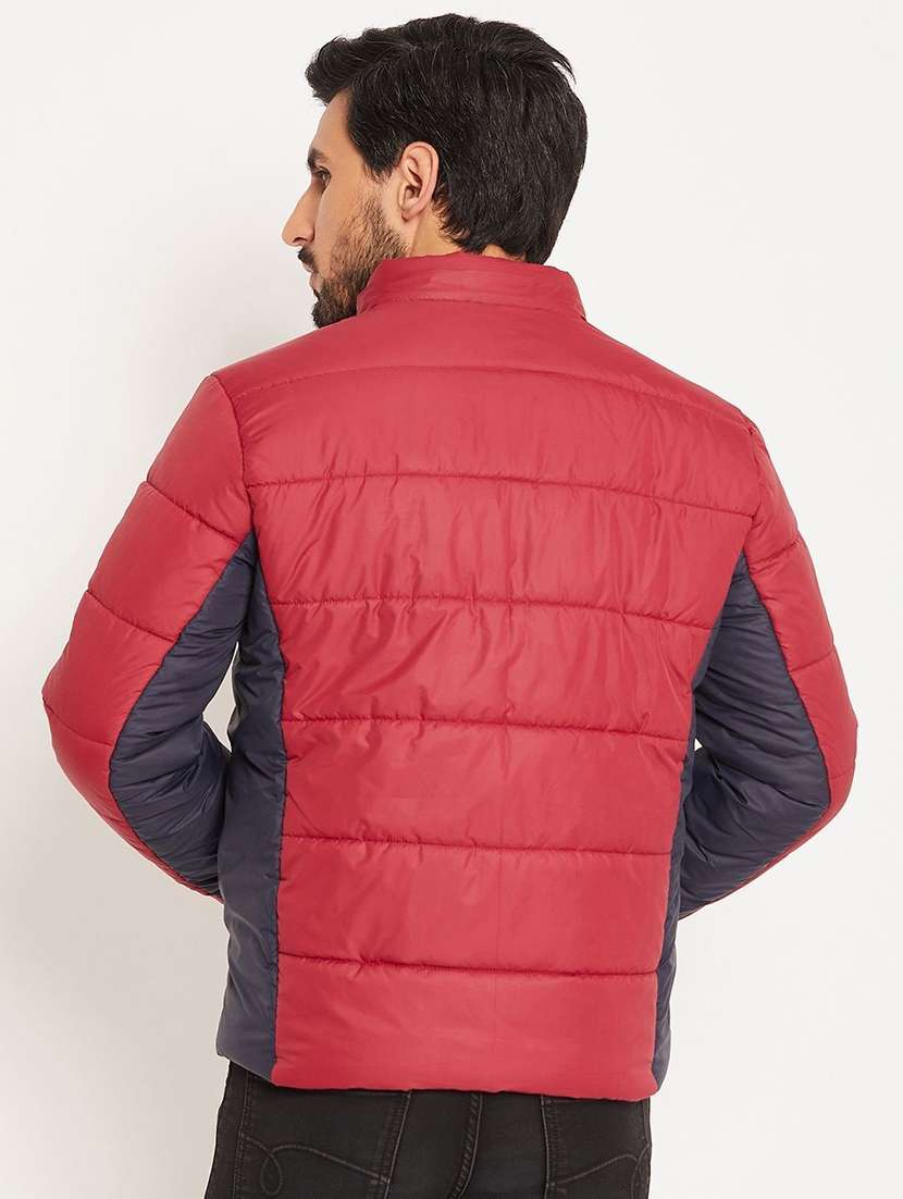 men color block long sleeve puffer jacket