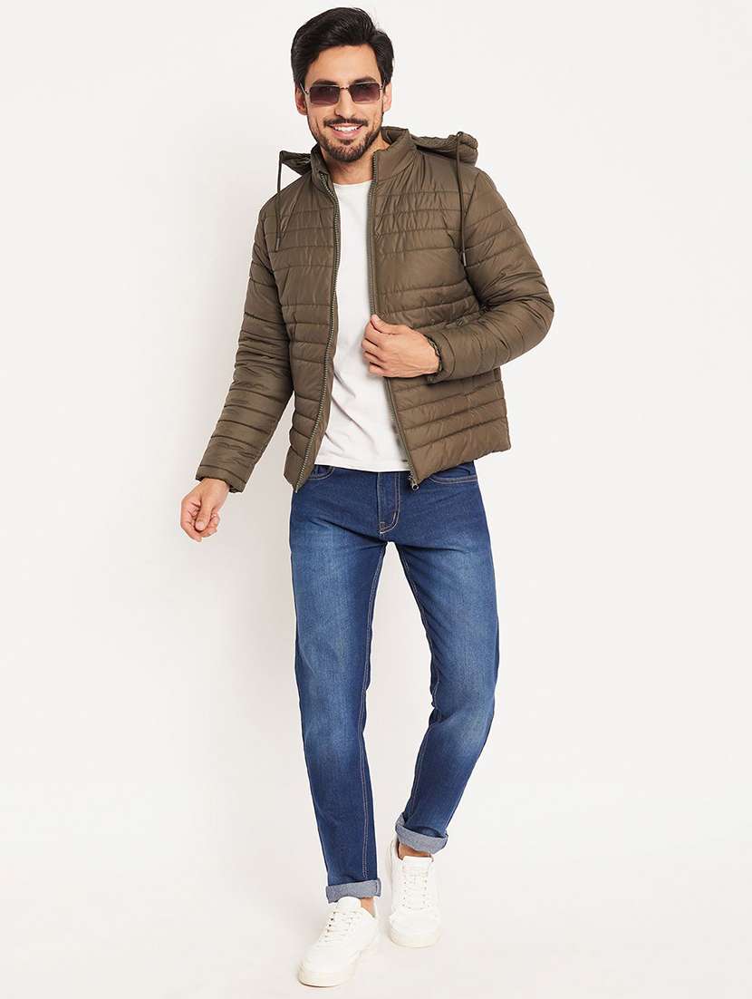 men solid long sleeve hooded puffer jacket - 22263629 -  Standard Image - 3