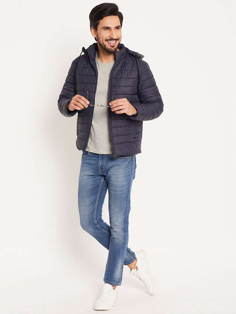 men solid long sleeve puffer jacket - 22263639 -  Standard Image - 3