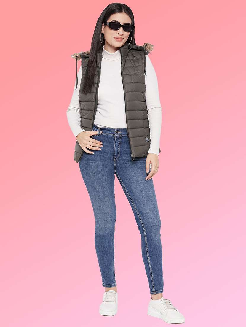 girls sleeveless hooded quilted jacket - 22263660 -  Standard Image - 3