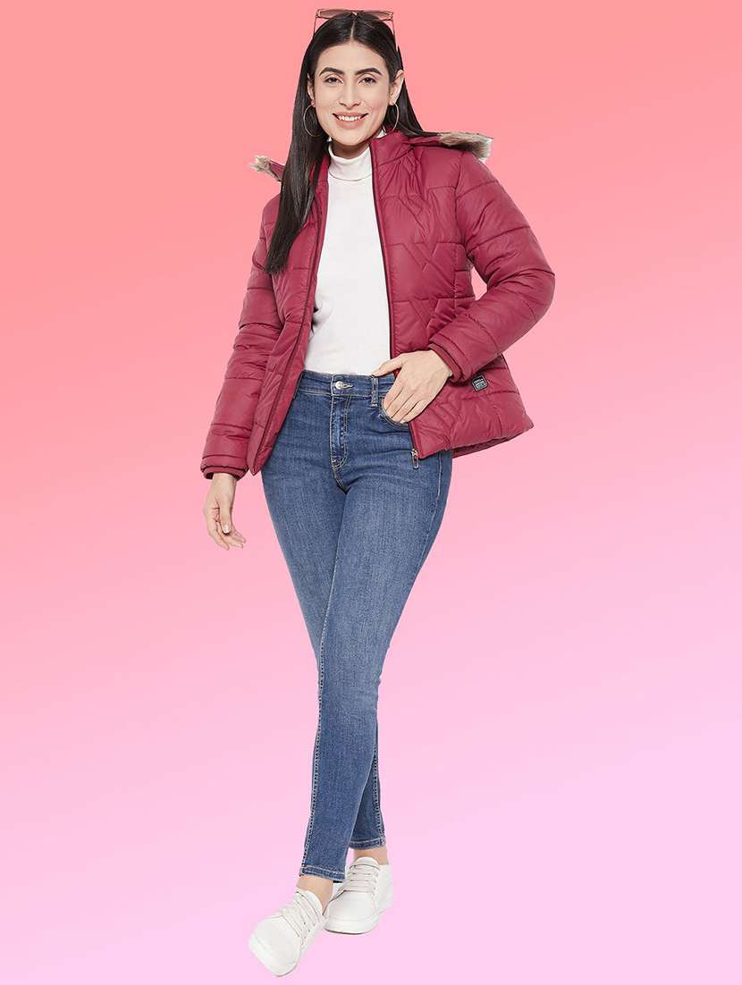 women long sleeve hooded quilted jacket - 22263689 -  Standard Image - 3