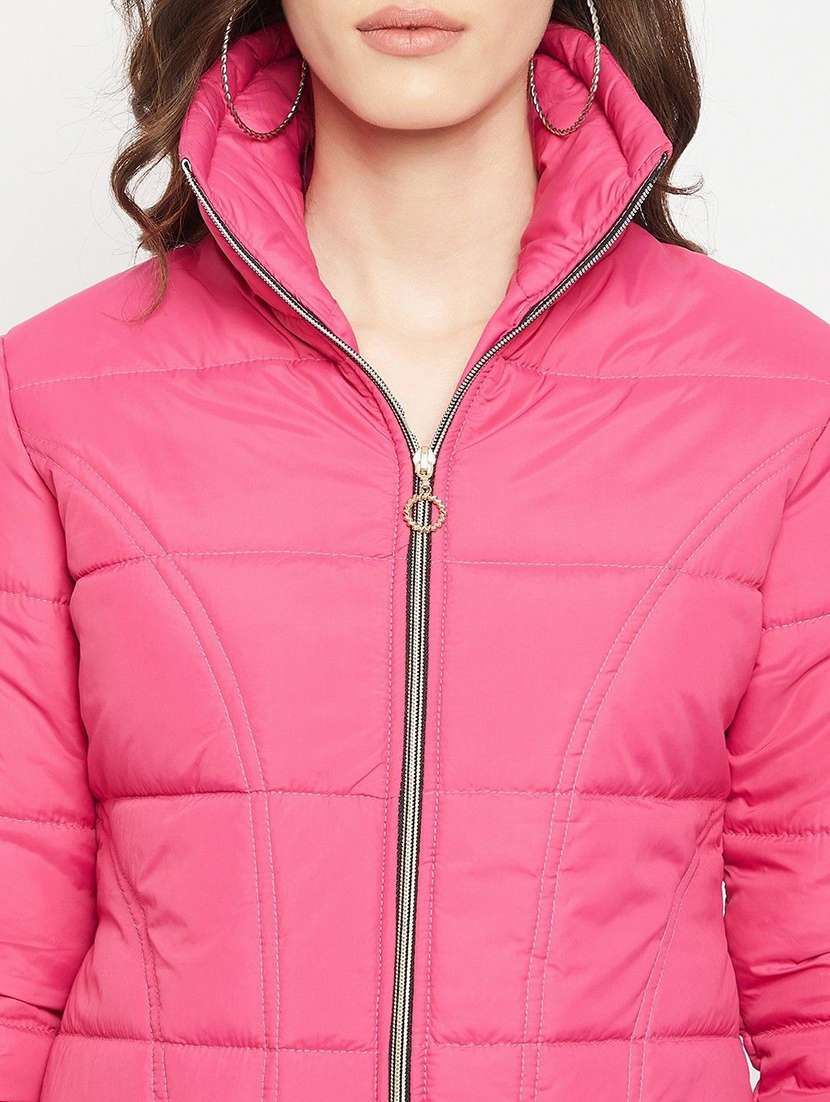 women long sleeve stand collar quilted jacket - 22263797 -  Standard Image - 3