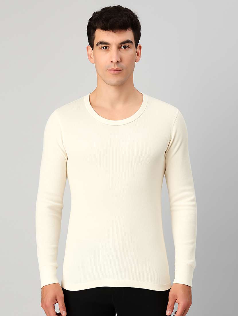 men solid full sleeve thermal top