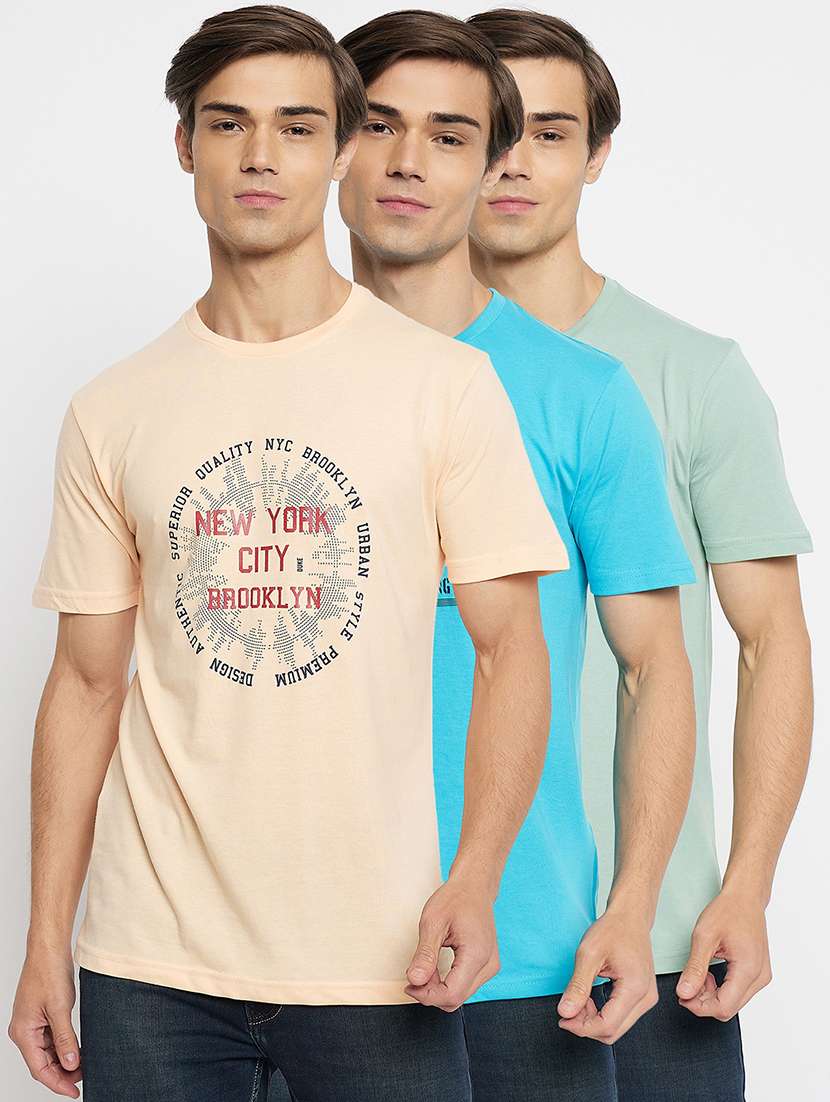men pack of 3 printed short sleeve combo t-shirt