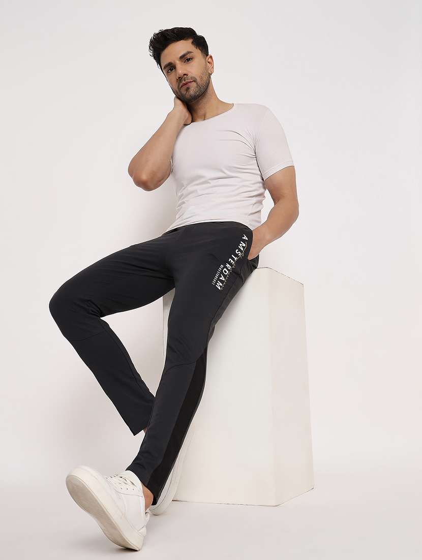 men solid mid rise track pant - 22264045 -  Standard Image - 3