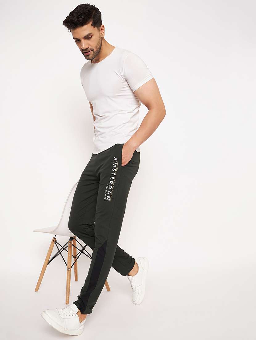men solid mid rise track pant - 22264046 -  Standard Image - 3