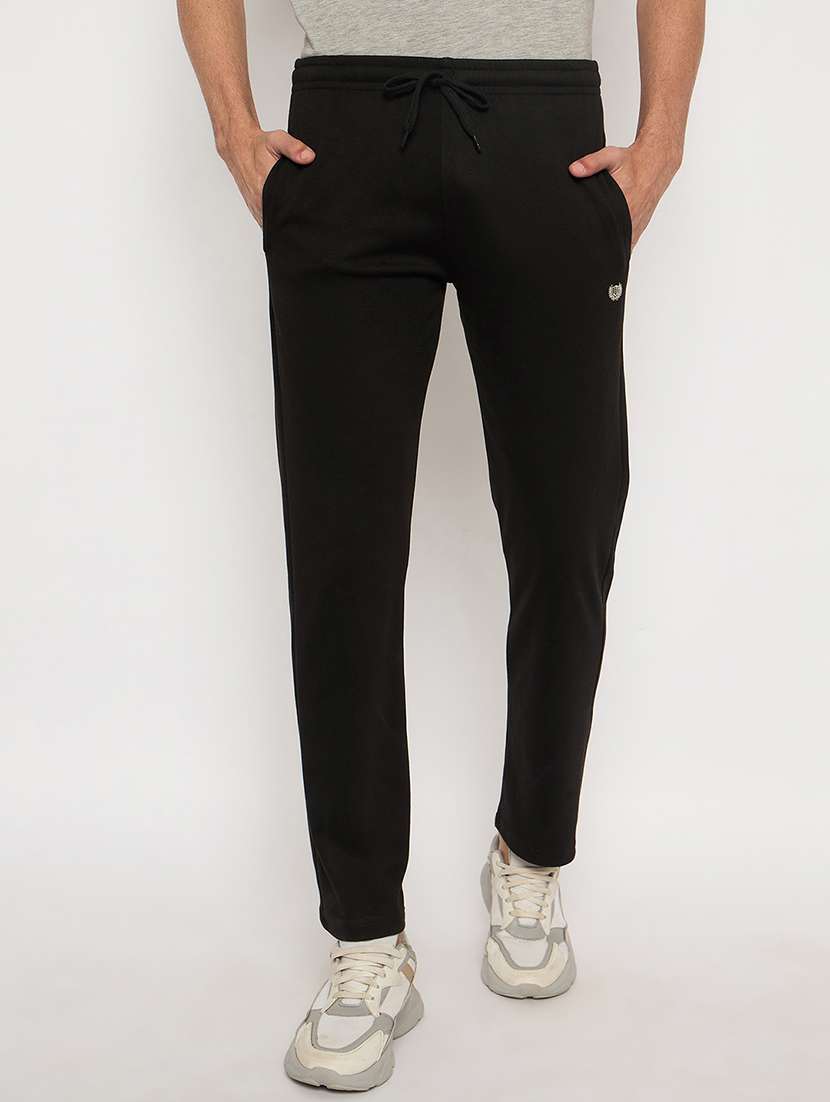 men mid rise slim fit track pant