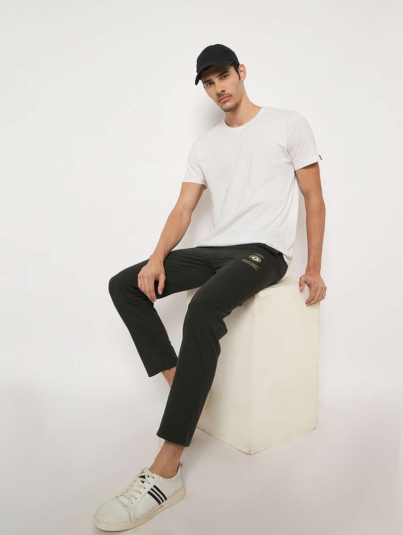 men solid mid rise regular fit track pant - 22264055 -  Standard Image - 3