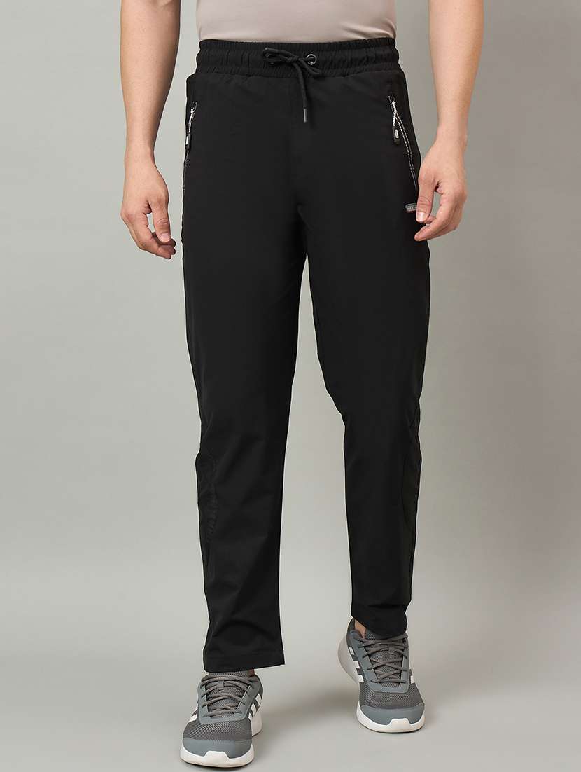 men solid mid rise regular fit track pant