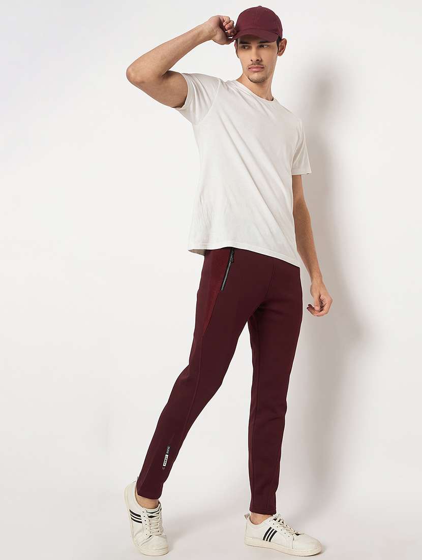 men solid mid rise slim fit track pant - 22264079 -  Standard Image - 3