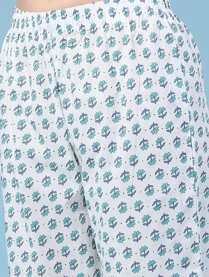 women printed three quarter sleeve kurta pant set - 22264106 -  Standard Image - 5