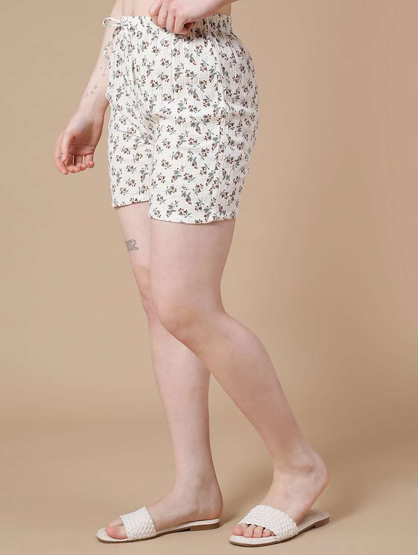 off white cotton regular shorts - 22264144 -  Standard Image - 3