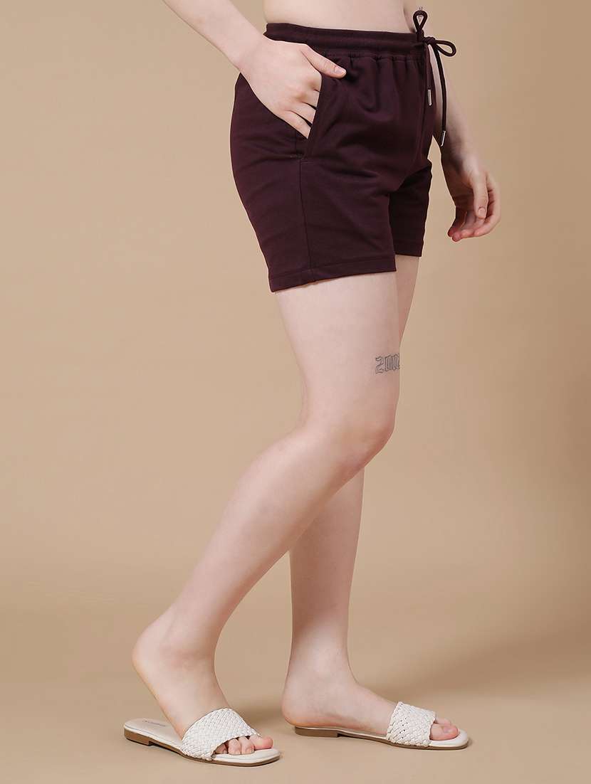 maroon cotton regular shorts - 22264147 -  Standard Image - 3
